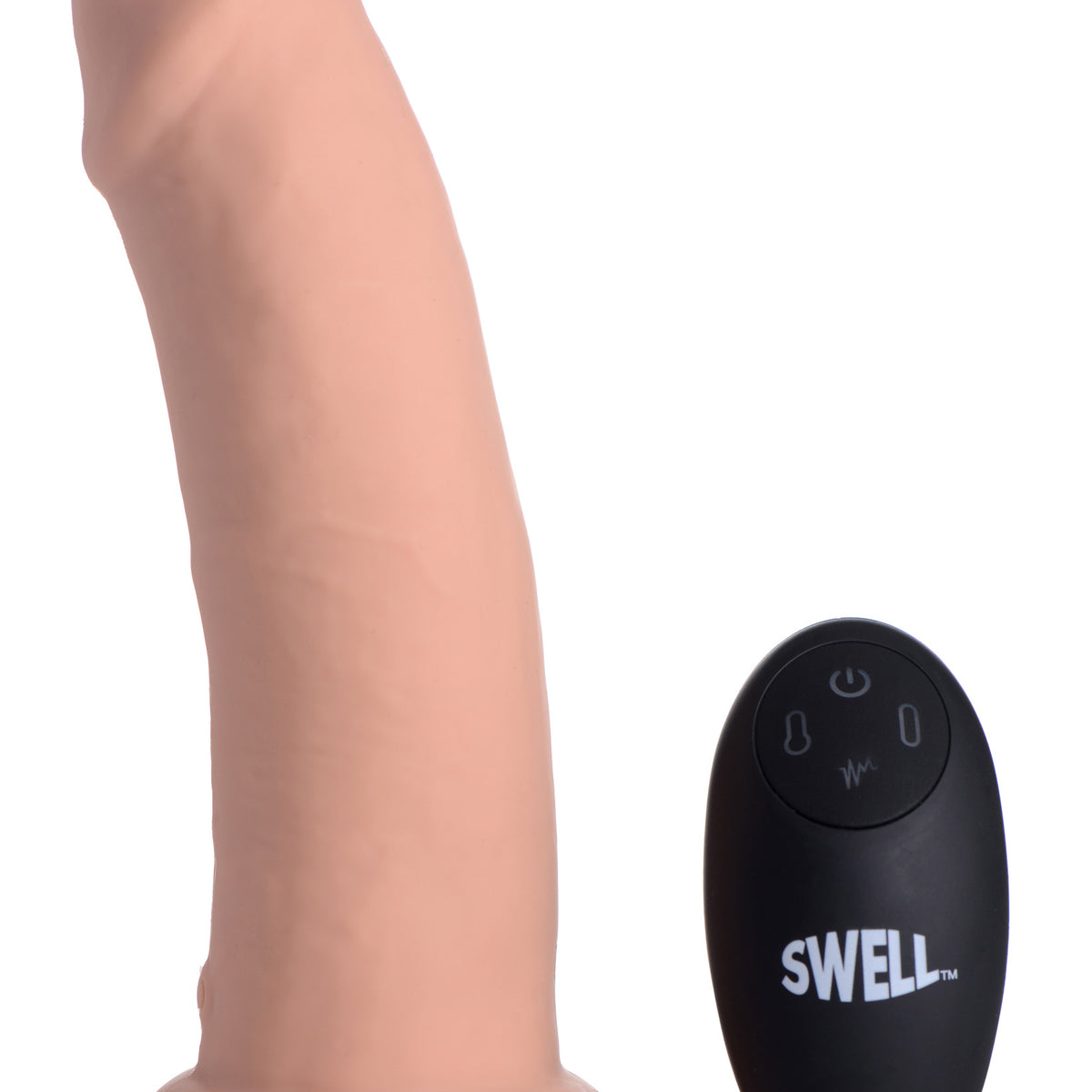 7X Inflatable and Vibrating Remote Control Silicone Dildo - 7 Inch