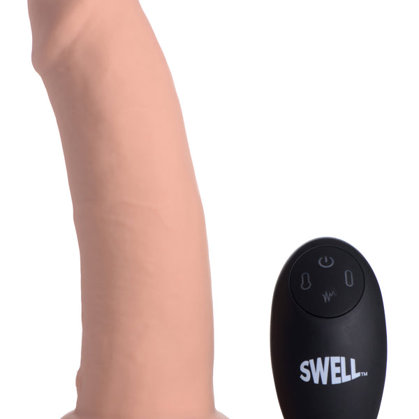 7X Inflatable and Vibrating Remote Control Silicone Dildo - 7 Inch