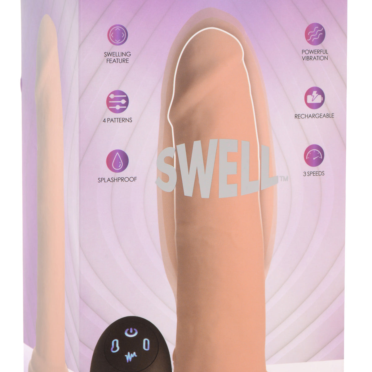 7X Inflatable and Vibrating Remote Control Silicone Dildo - 7 Inch