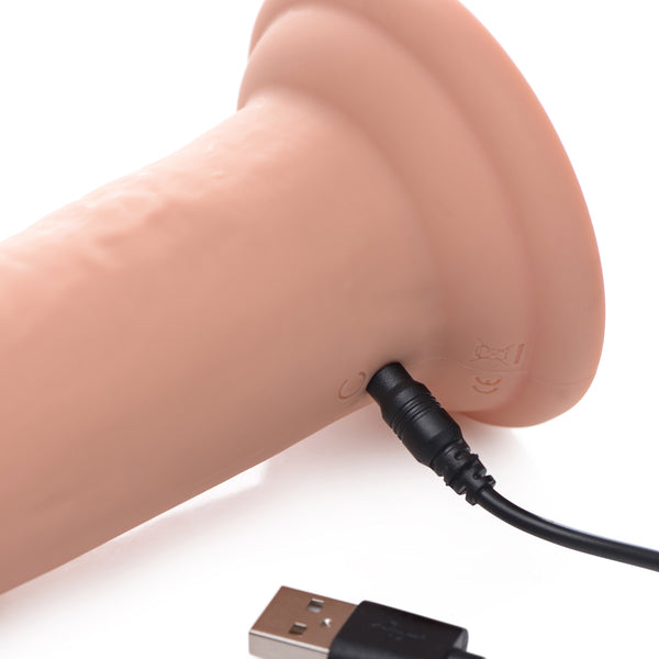 7X Inflatable and Vibrating Remote Control Silicone Dildo - 8.5 Inch