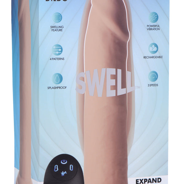 7X Inflatable and Vibrating Remote Control Silicone Dildo - 8.5 Inch
