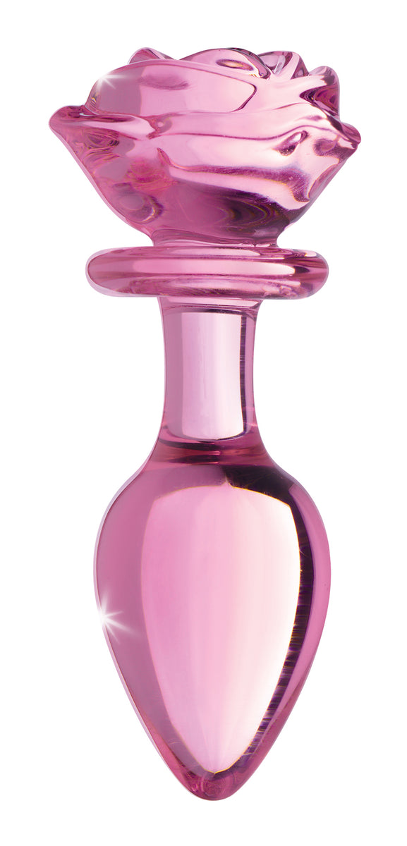 Rose Glass Anal Plug - Large