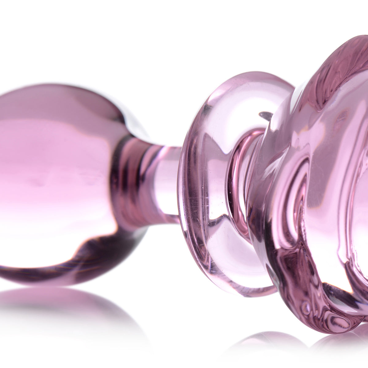 Rose Glass Anal Plug - Large