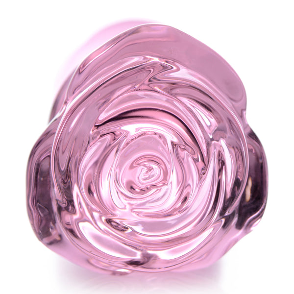 Rose Glass Anal Plug - Large