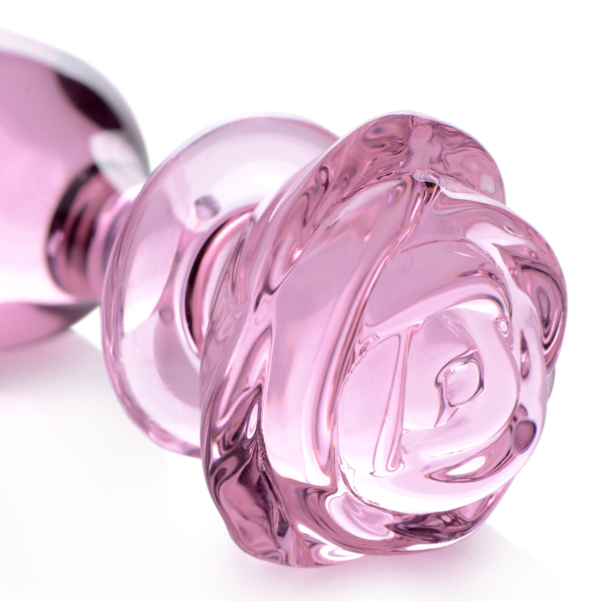 Rose Glass Anal Plug - Large