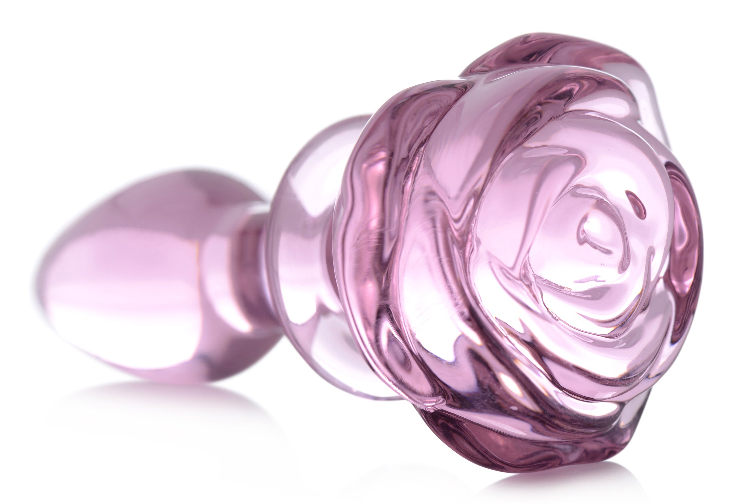 Rose Glass Anal Plug - Large