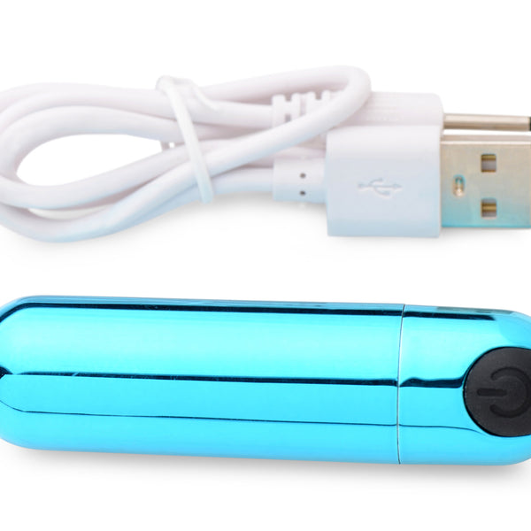 10X Rechargeable Vibrating Metallic Bullet -