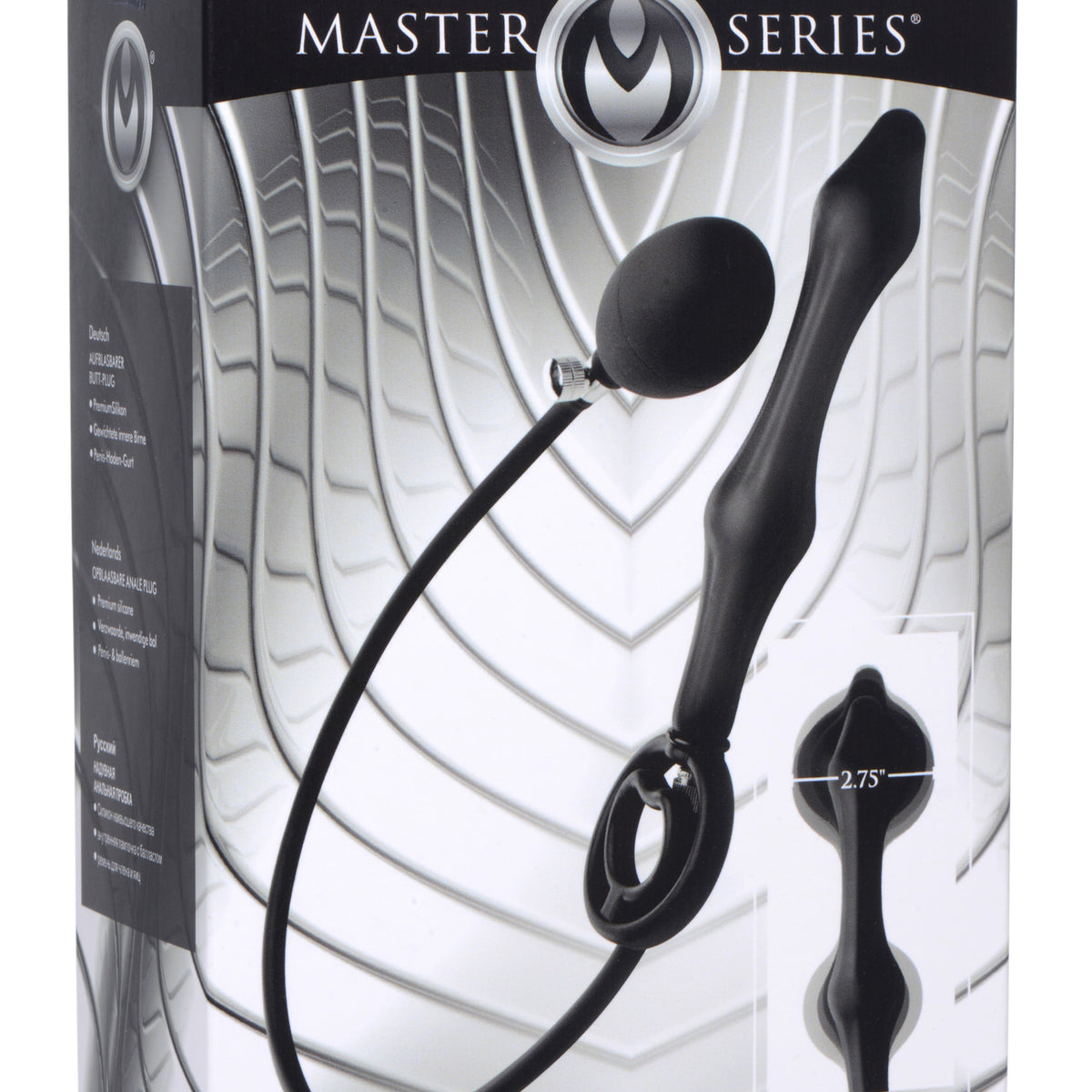 Devils Rattle Inflatable Silicone Anal Plug with Cock and Ball Ring