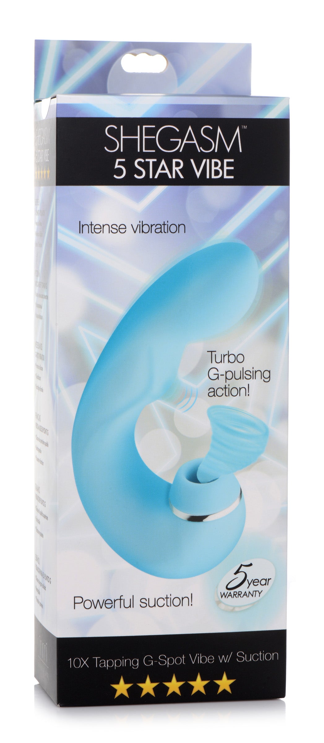 Shegasm 5 Star 10X Tapping G-Spot Silicone Vibrator with Suction