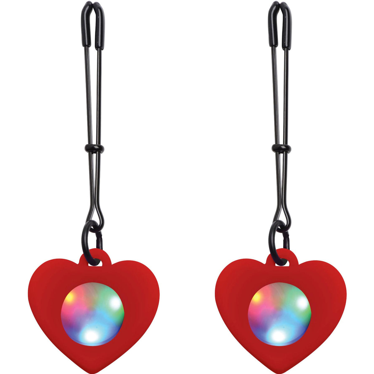 Silicone Light Up Heart Tweezer Nipple Clamps