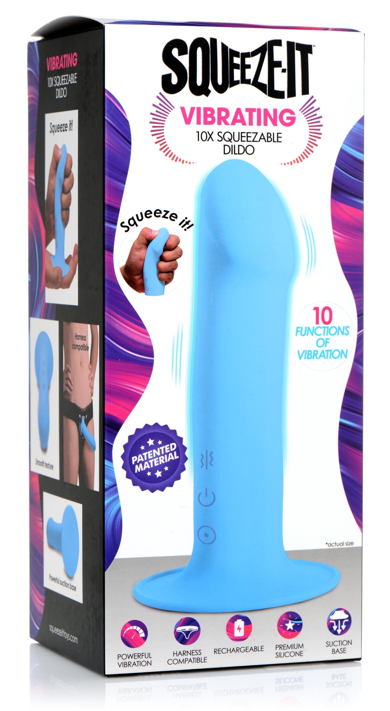 10X Squeezable Vibrating Dildo