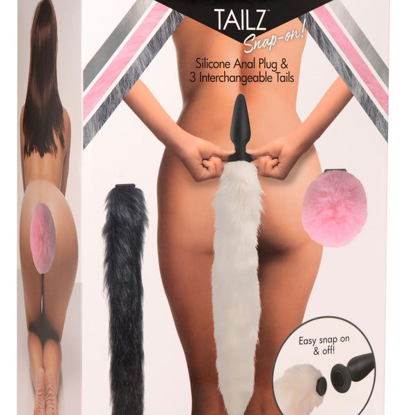 Silicone Anal Plug with 3 Interchangeable Tails
