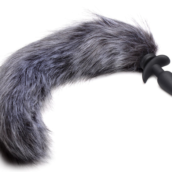 Vibrating Silicone Anal Plug with 3 Interchangeable Tails