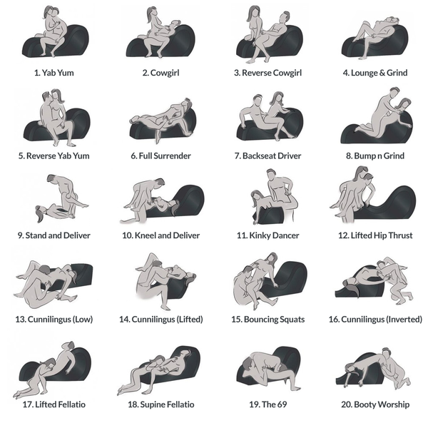 Kinky Couch Sex Chaise Lounge with Love Pillows -