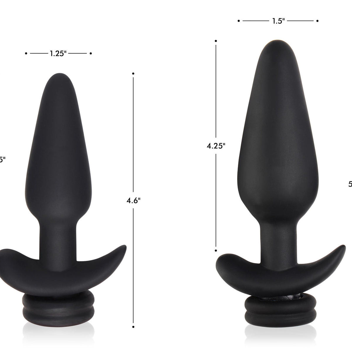 Interchangeable 10X Vibrating Silicone Anal Plug with Remote - Small