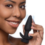 Interchangeable 10X Vibrating Silicone Anal Plug with Remote - Small