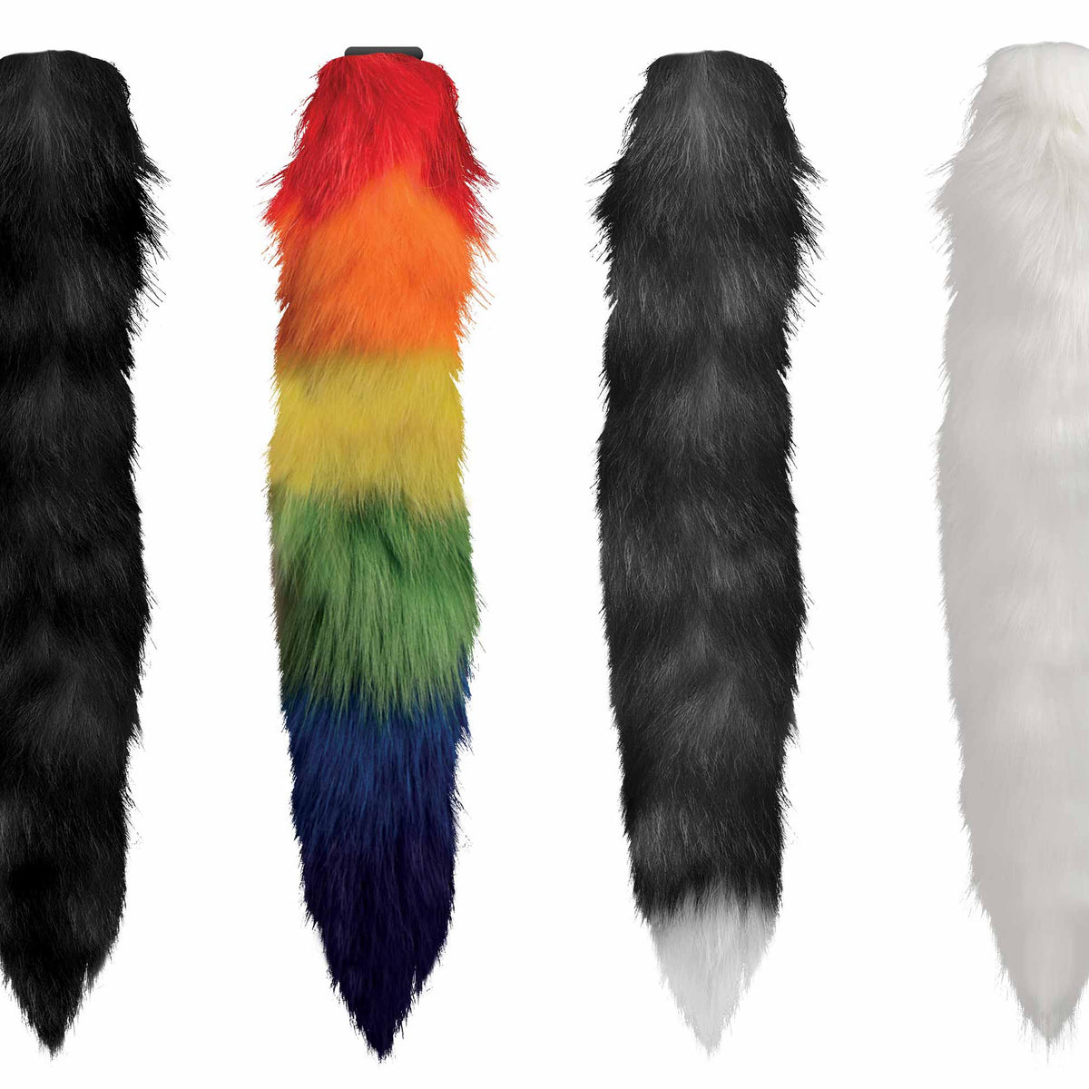 Interchangeable Rainbow Fox Tail
