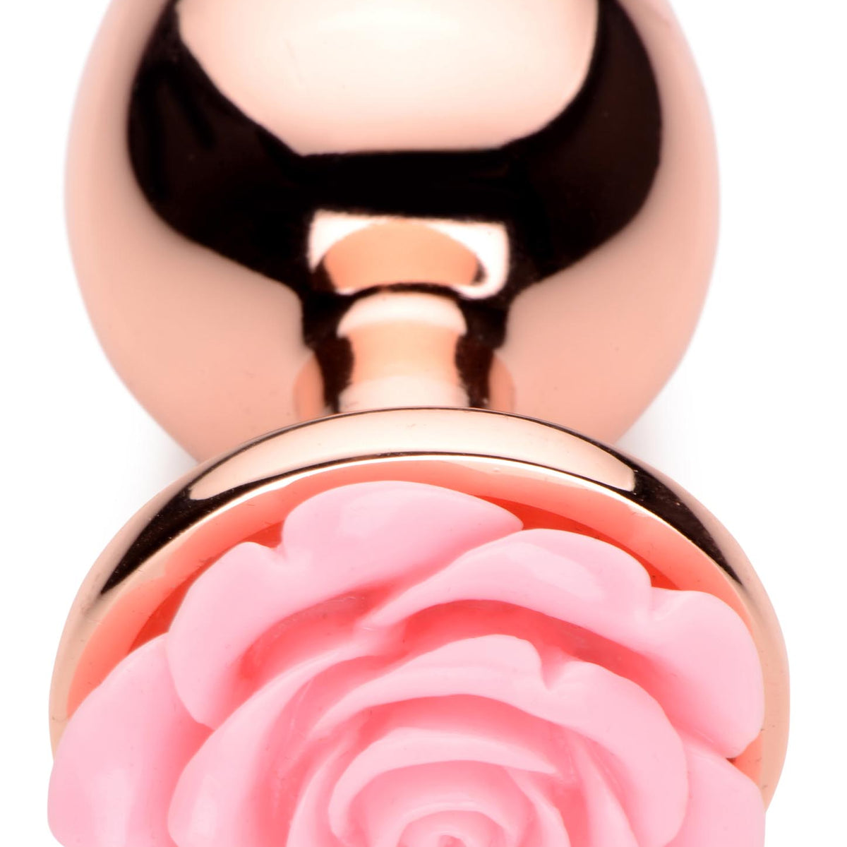 Rose Gold Anal Plug with  Flower - Large