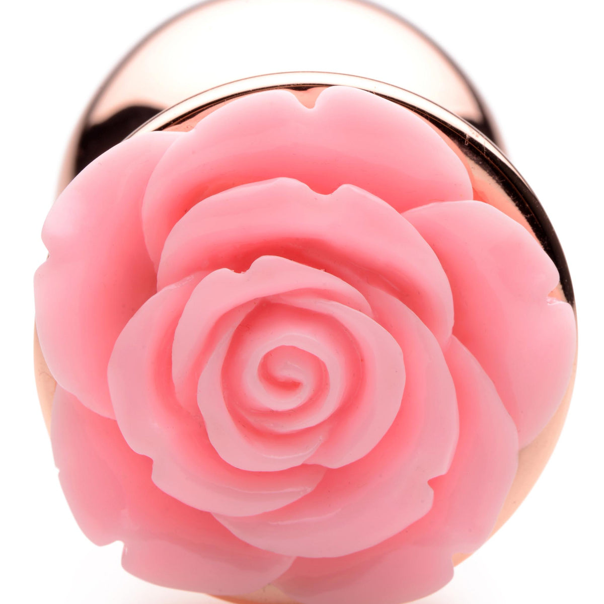 Rose Gold Anal Plug with  Flower - Large