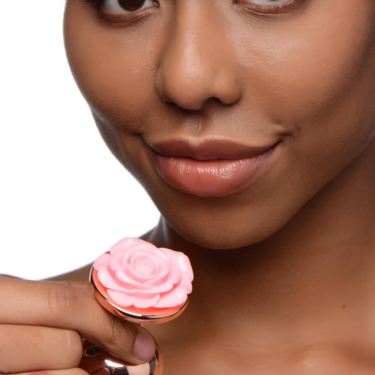 Rose Gold Anal Plug with  Flower - Large