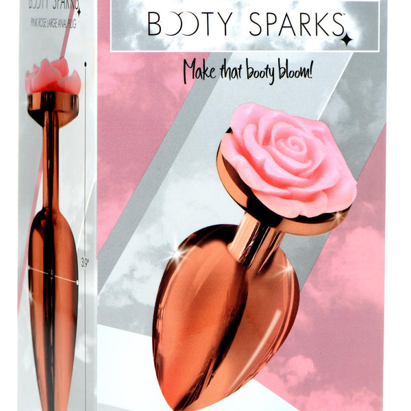Rose Gold Anal Plug with  Flower - Large