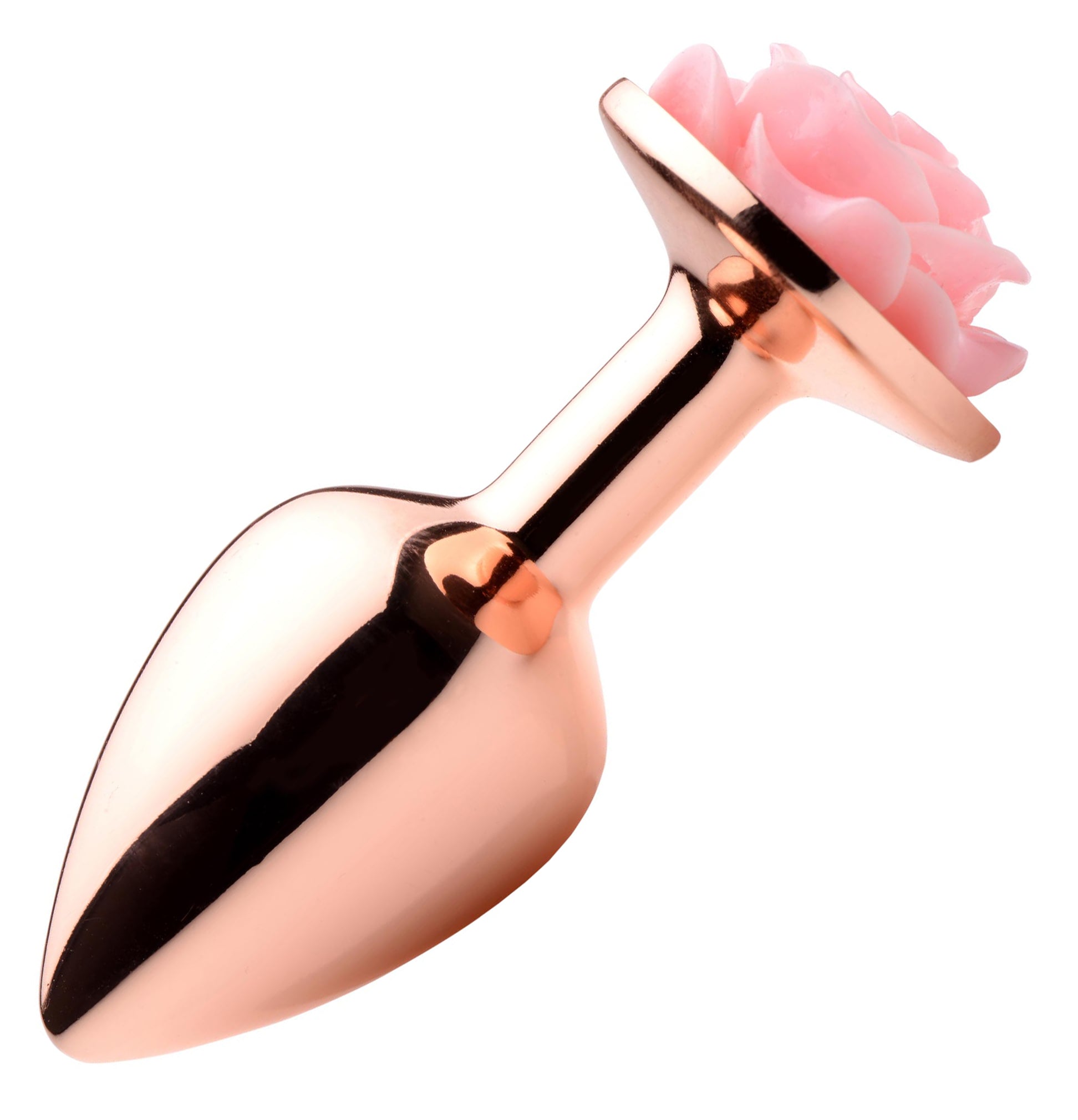 Rose Gold Anal Plug with  Flower - Large