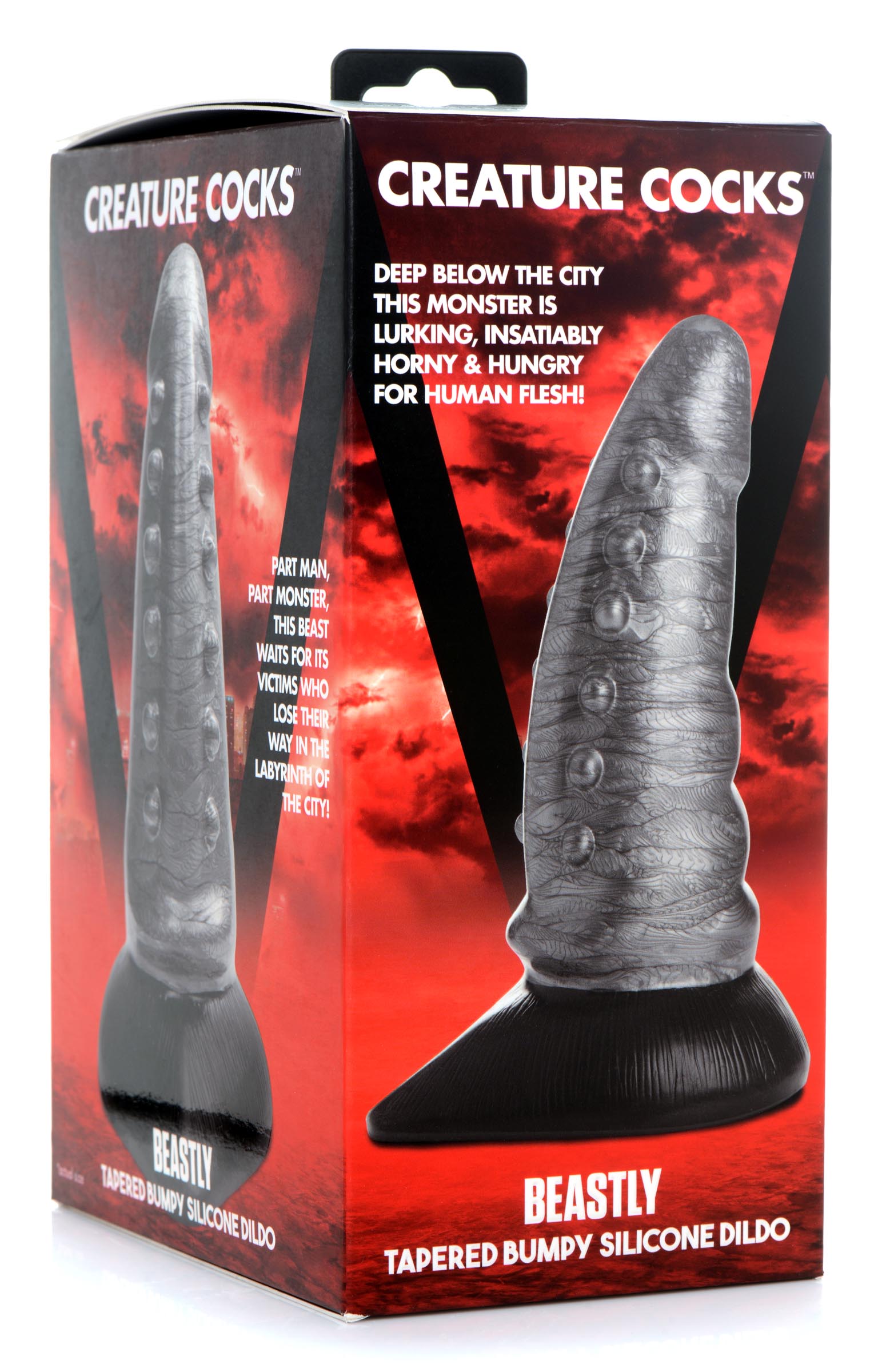 Beastly Tapered Bumpy Silicone Dildo