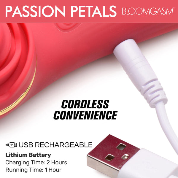 Passion Petals 10X Silicone Suction Rose Vibrator -