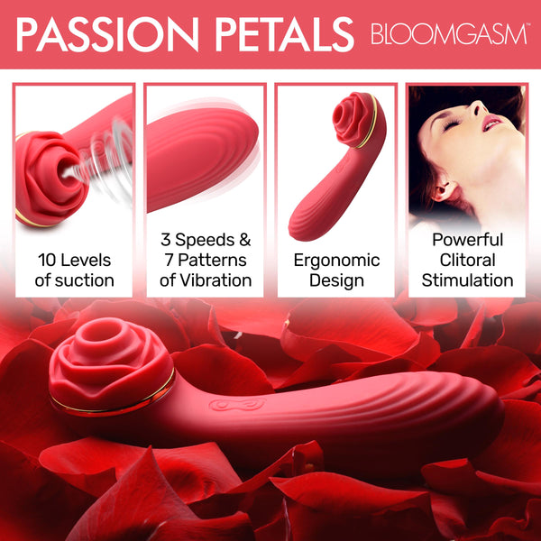 Passion Petals 10X Silicone Suction Rose Vibrator -