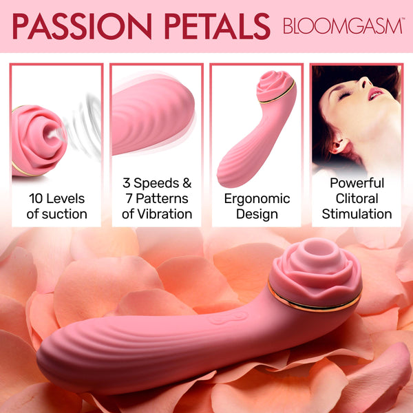 Passion Petals 10X Silicone Suction Rose Vibrator -