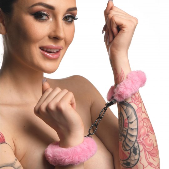 Cuffed in Fur Furry Handcuffs - Pink