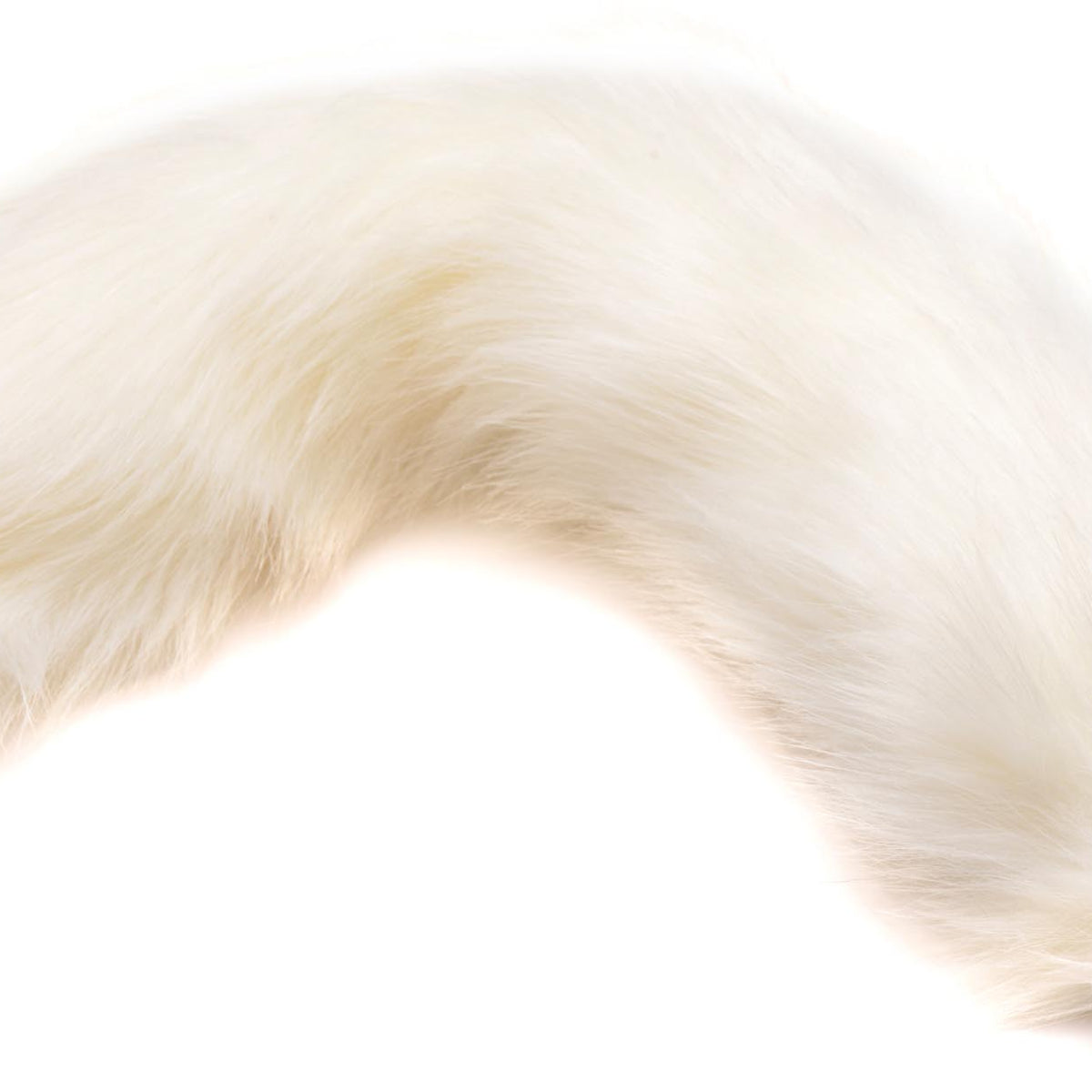 Large Anal Plug with Interchangeable Fox Tail -  and White