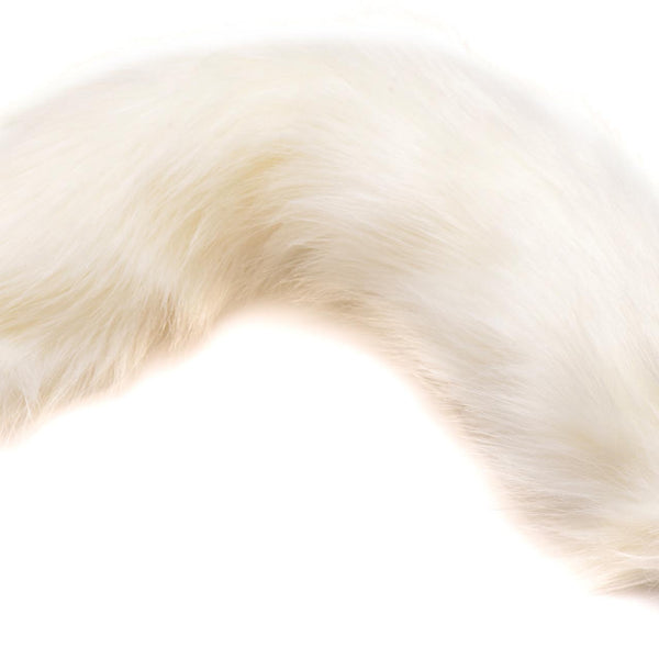 Small Vibrating Anal Plug with Interchangeable Fox Tail -  and White