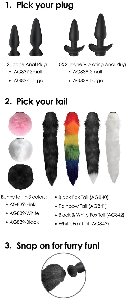Small Anal Plug with Interchangeable Bunny Tail -