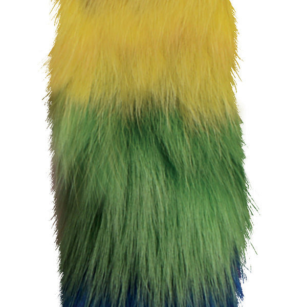 Large Vibrating Anal Plug with Interchangeable Fox Tail - Rainbow