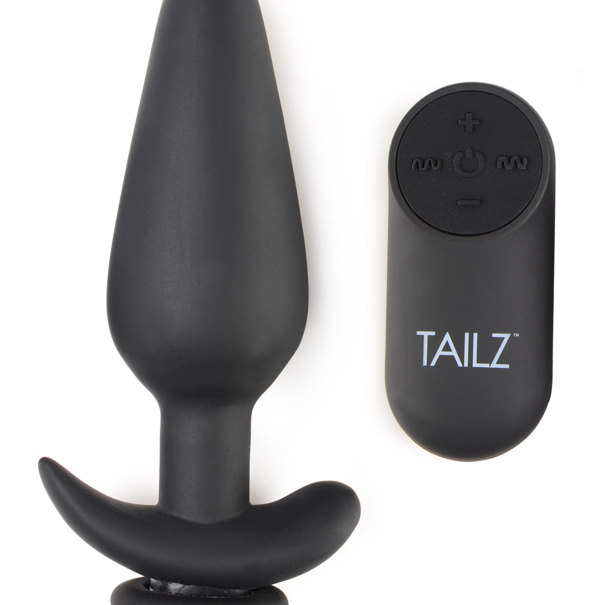 Large Vibrating Anal Plug with Interchangeable Fox Tail - Rainbow