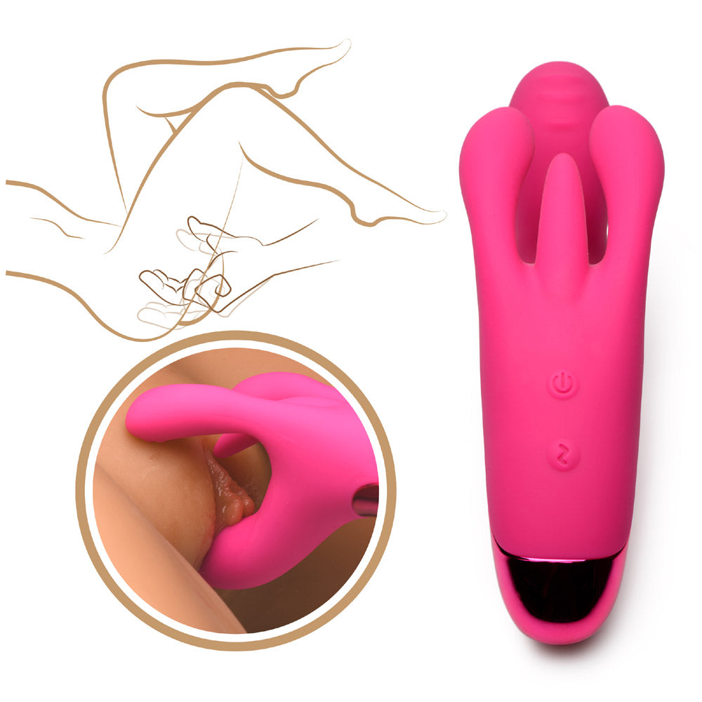 10X Triple Rabbit Silicone Vibrator -