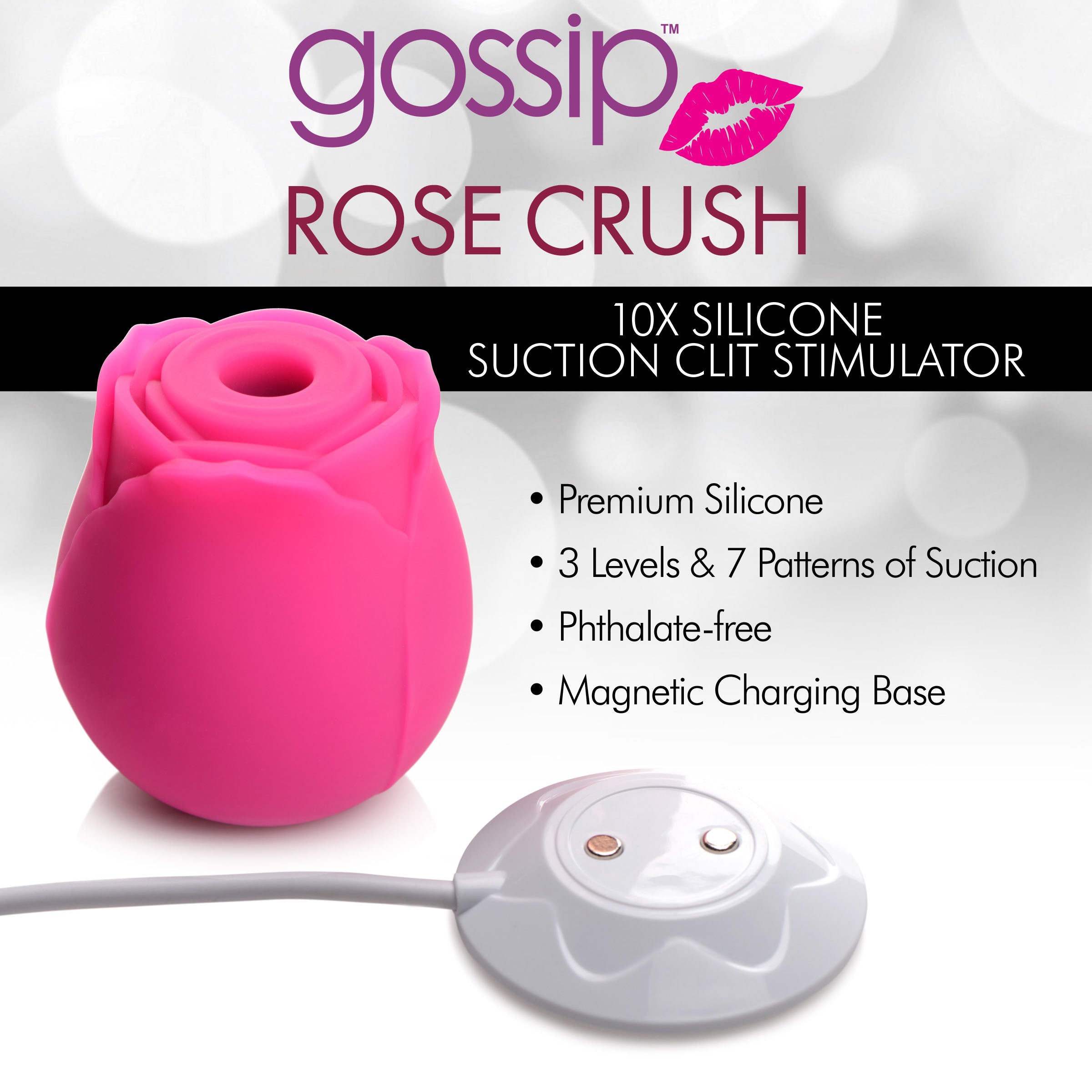 10X Rose Crush Silicone Clitoral Stimulator