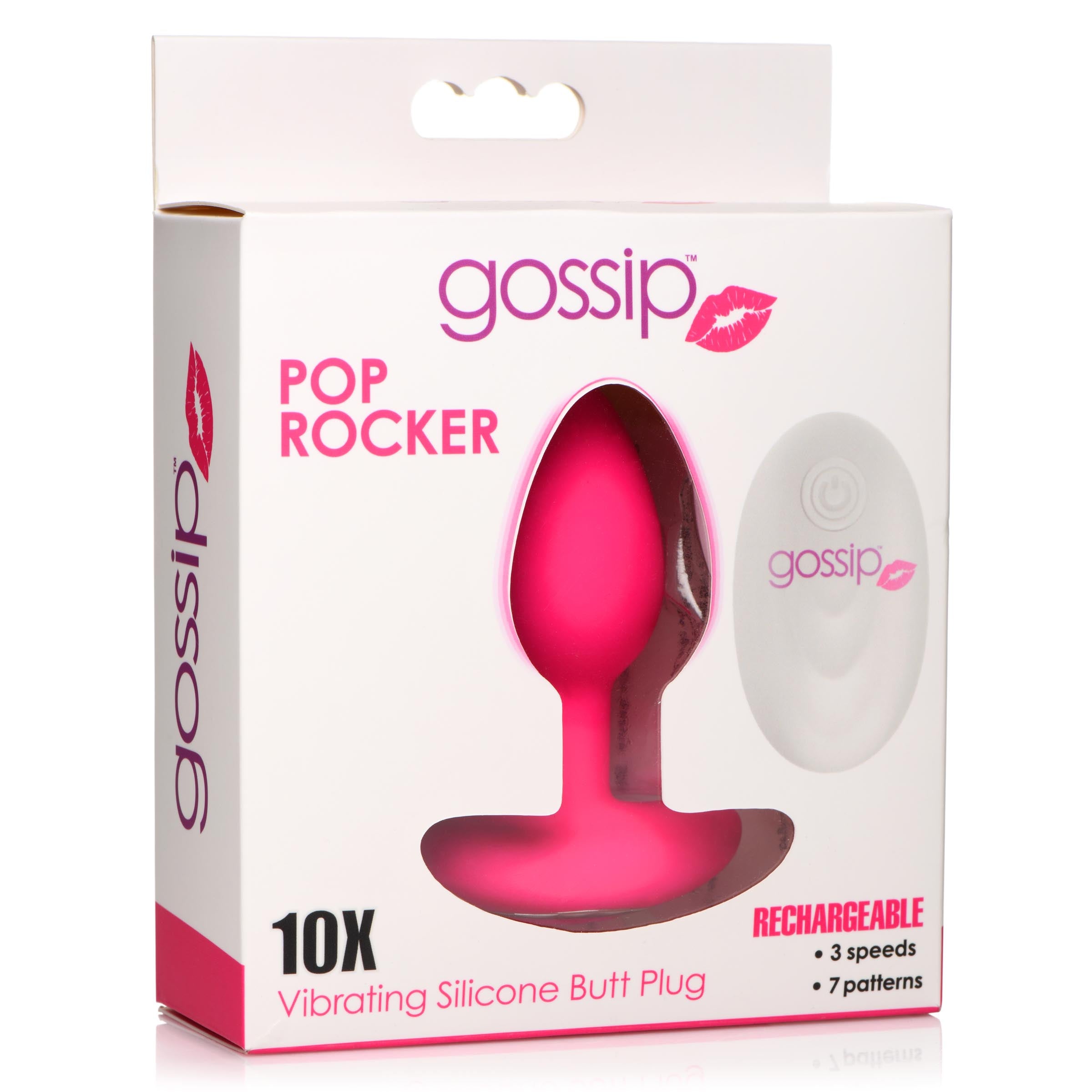 10X Pop Rocker Vibrating Silicone Plug with Remote