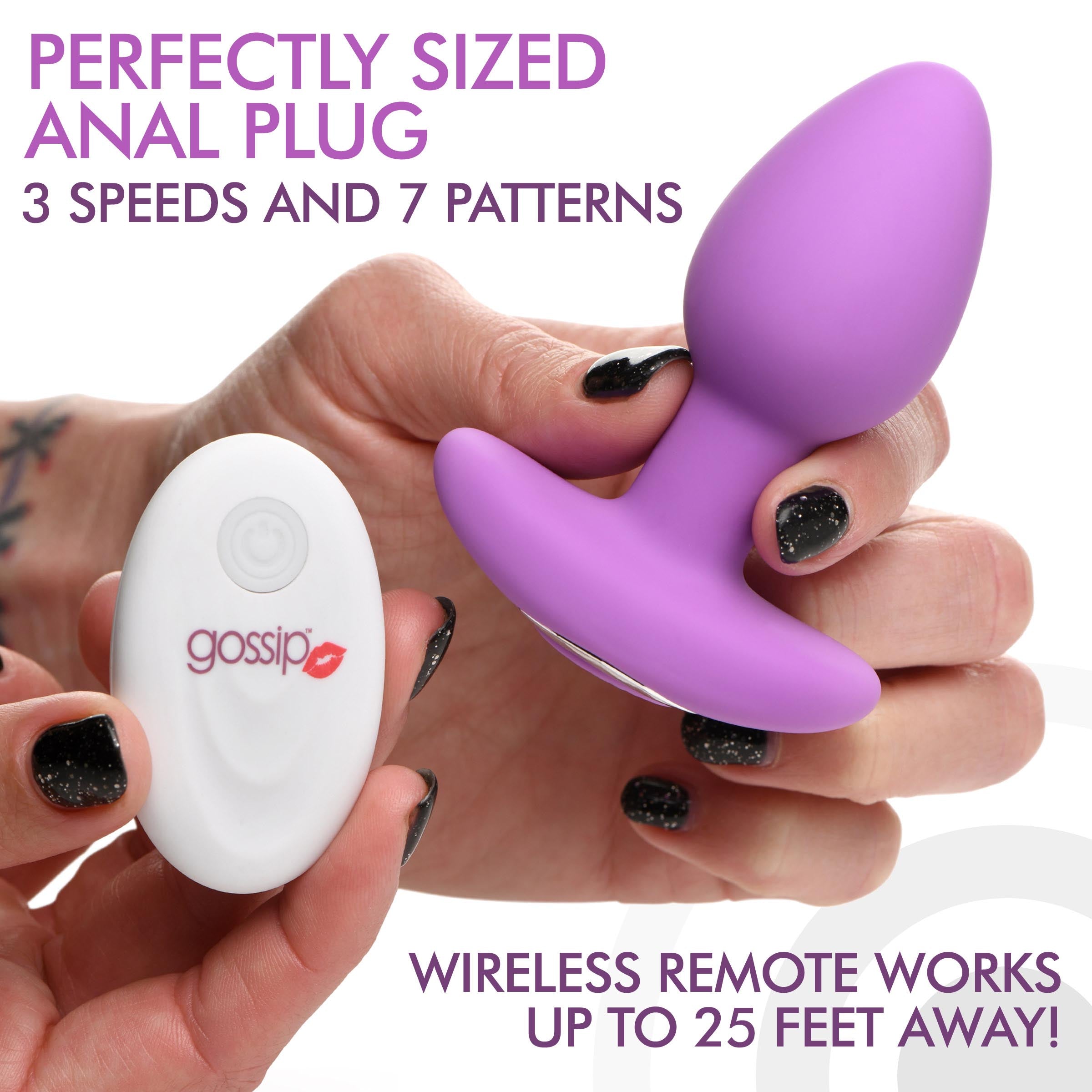 10X Pop Rocker Vibrating Silicone Plug with Remote