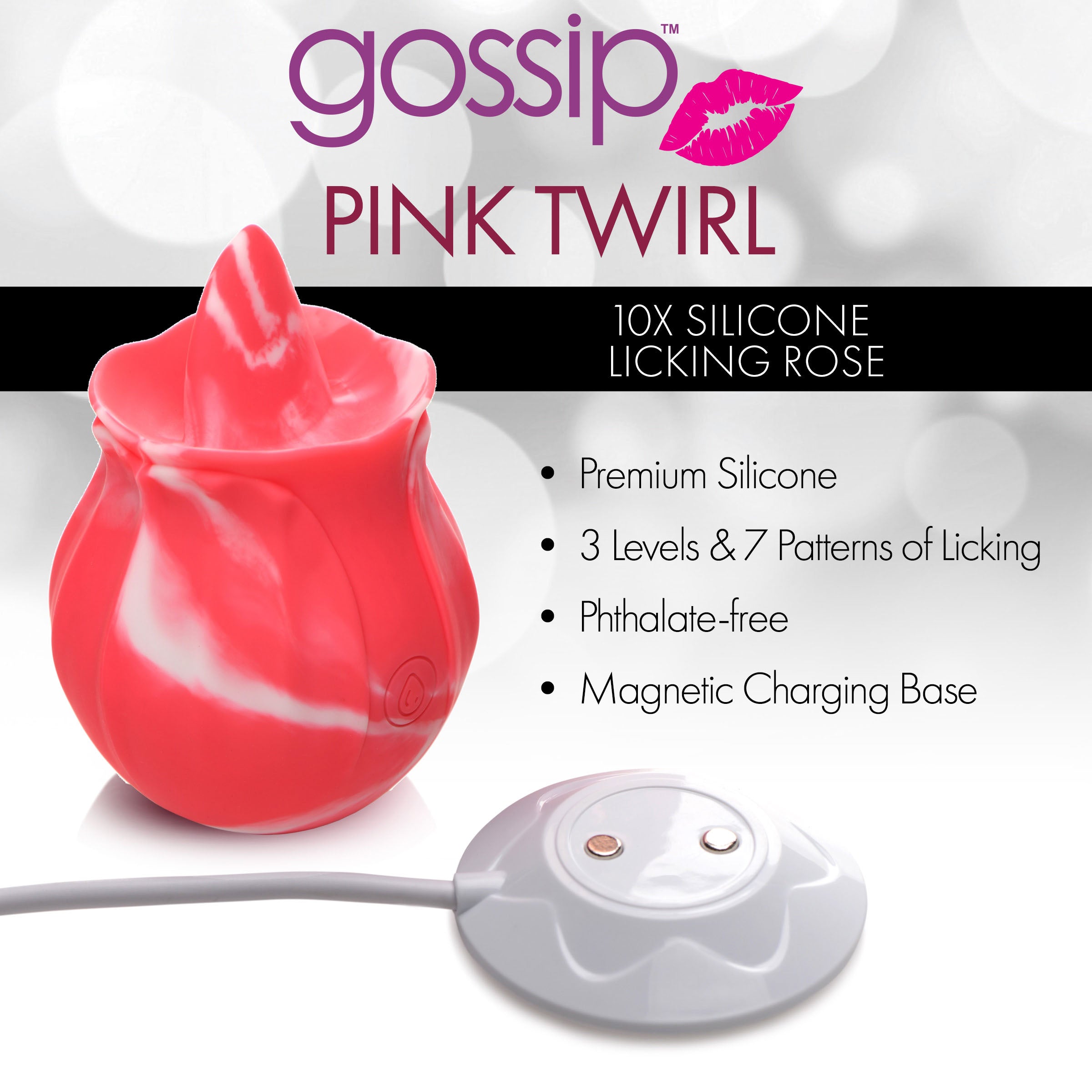 10X  Twirl Silicone Licking Rose