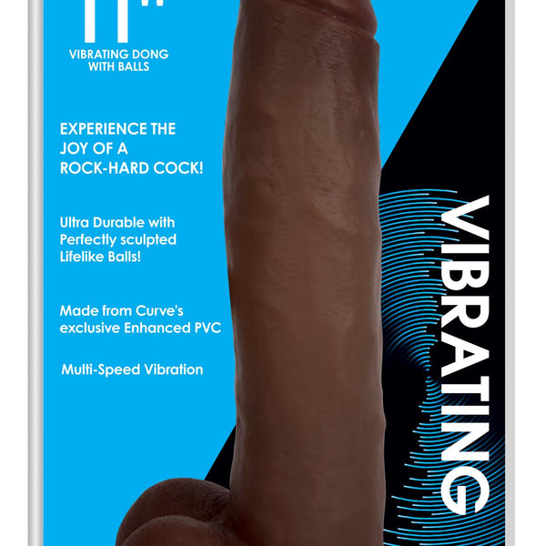 Jock Dark Vibrating Dildo with Balls - 11 Inch