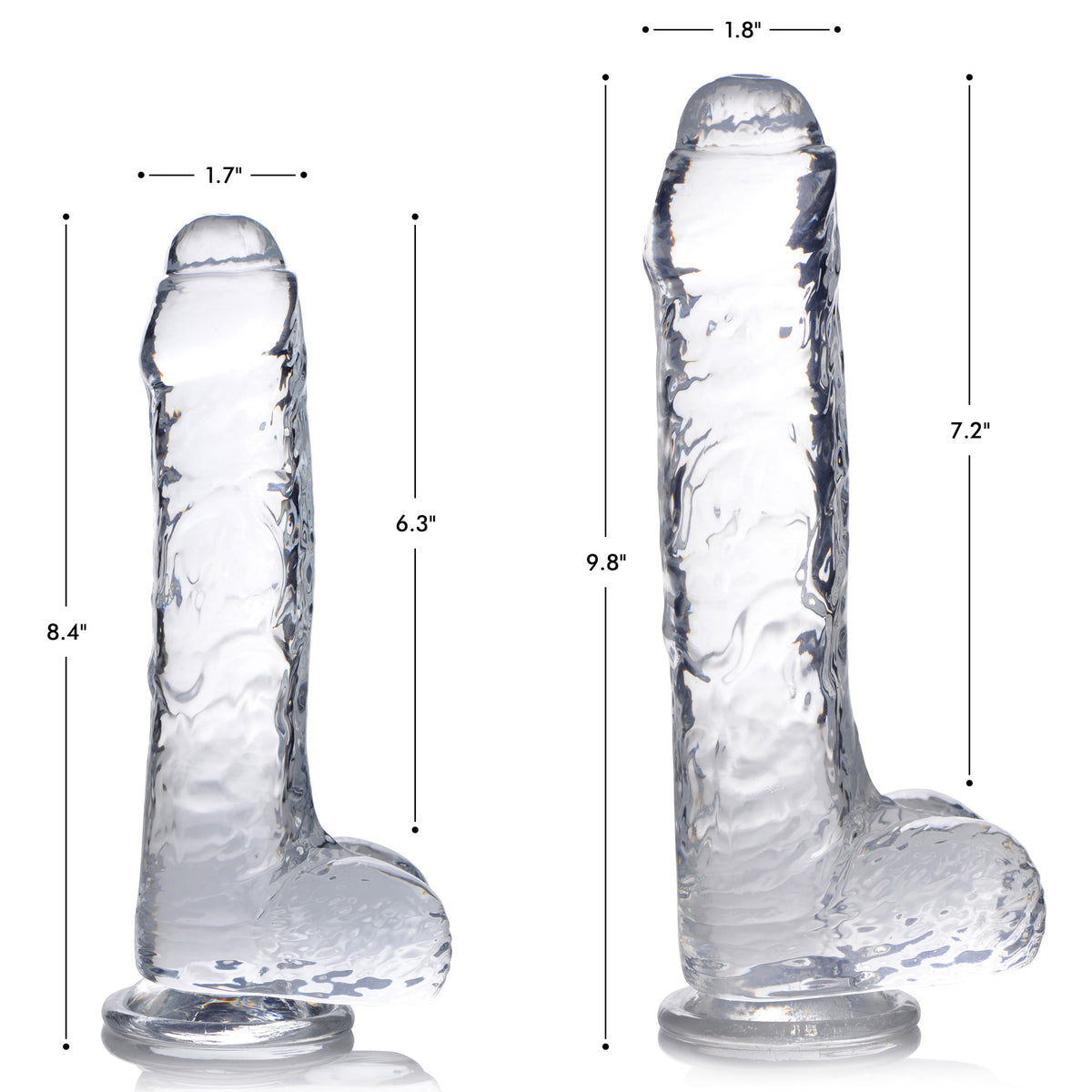 Jock C-Thru Dildo with Balls - 9 Inch