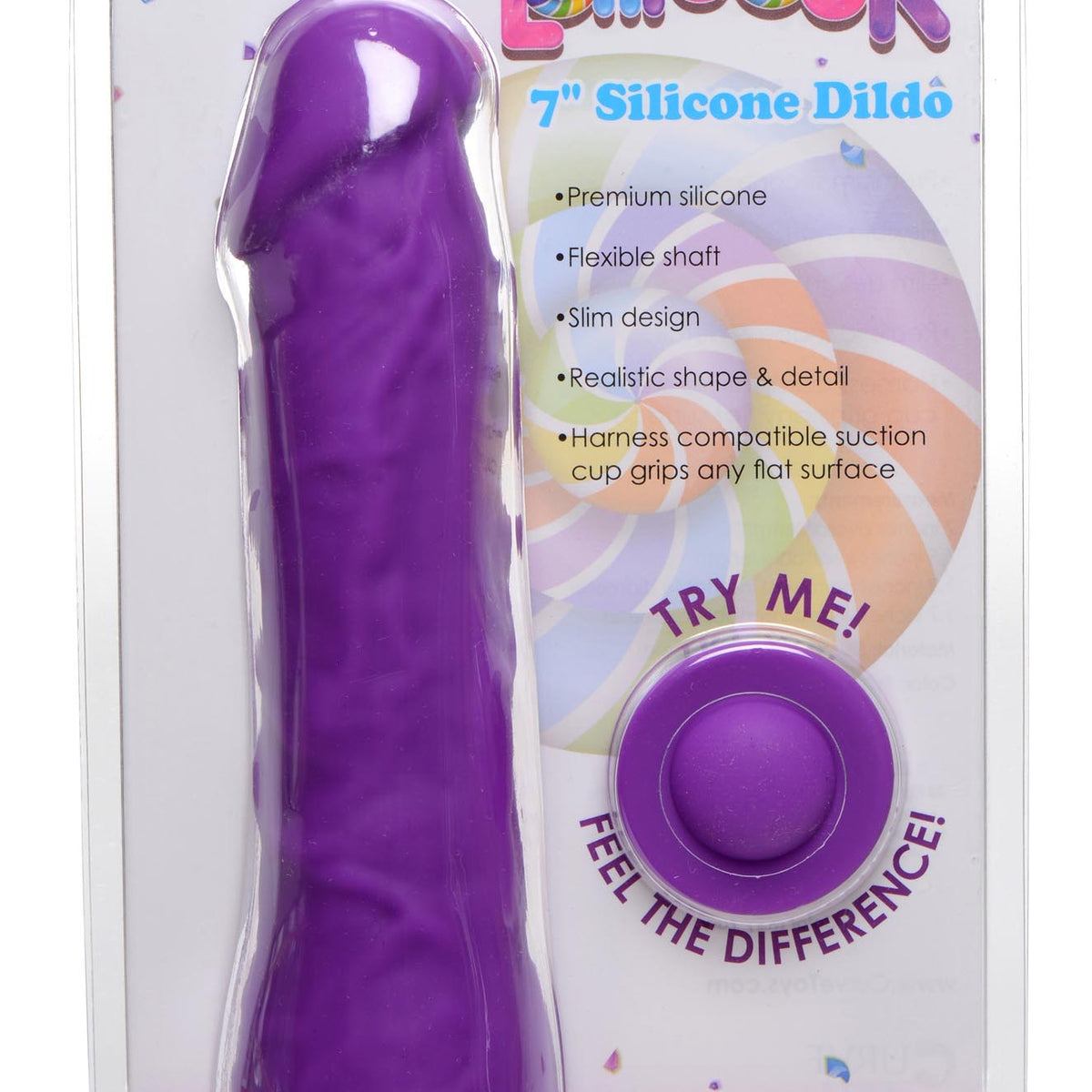 7 Inch Silicone Dildo - Grape