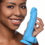 7 Inch Silicone Dildo with Balls - Berry