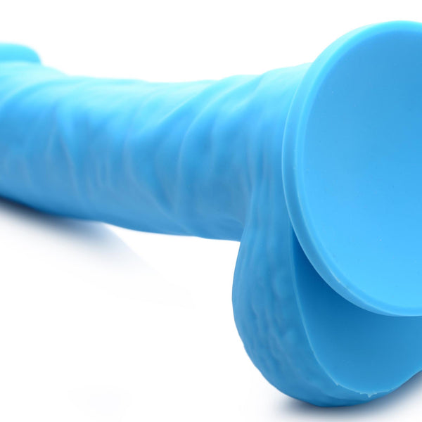 7 Inch Silicone Dildo with Balls - Berry