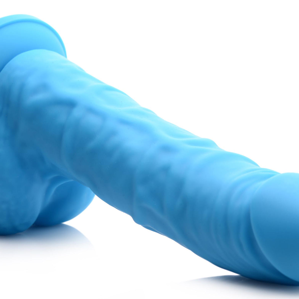 7 Inch Silicone Dildo with Balls - Berry