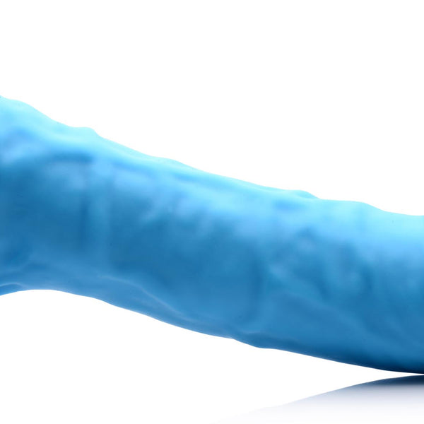 7 Inch Silicone Dildo with Balls - Berry