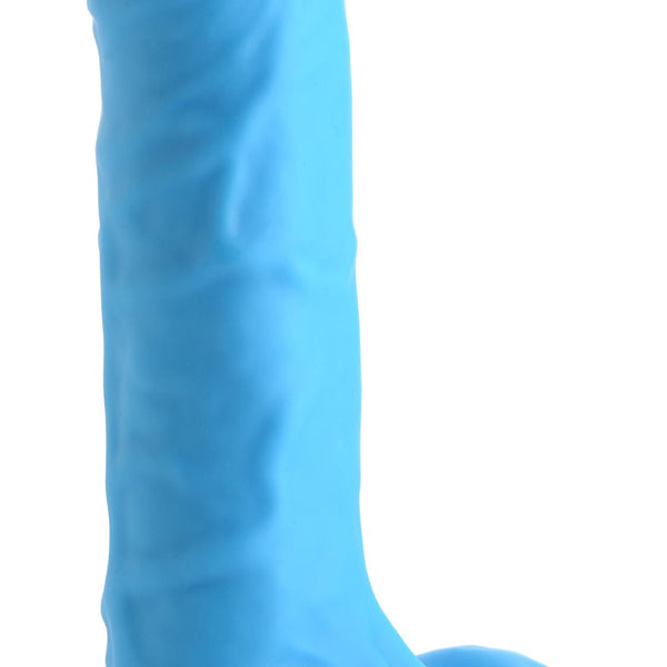 7 Inch Silicone Dildo with Balls - Berry