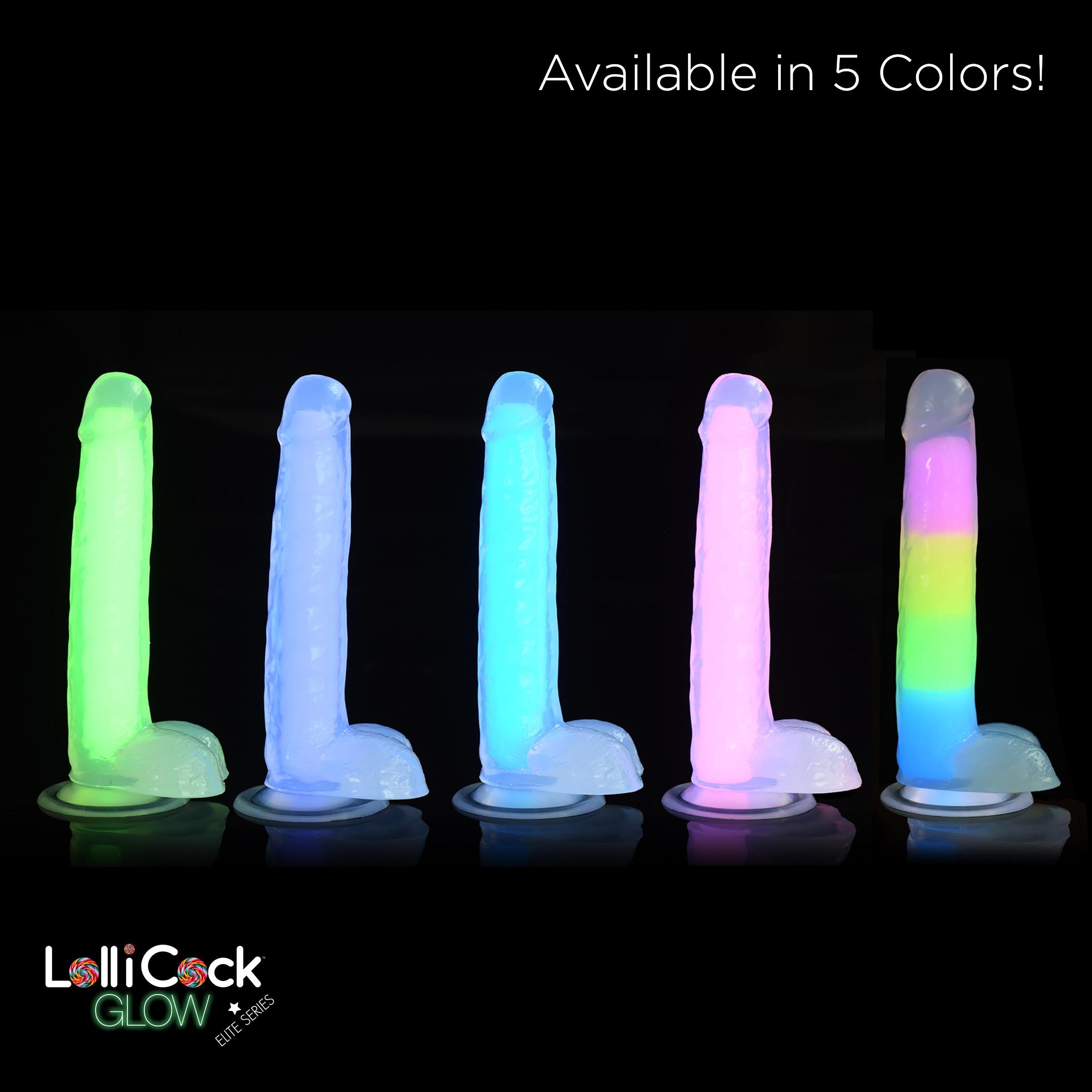 7 Inch Glow-in-the-Dark Silicone Dildo with Balls -